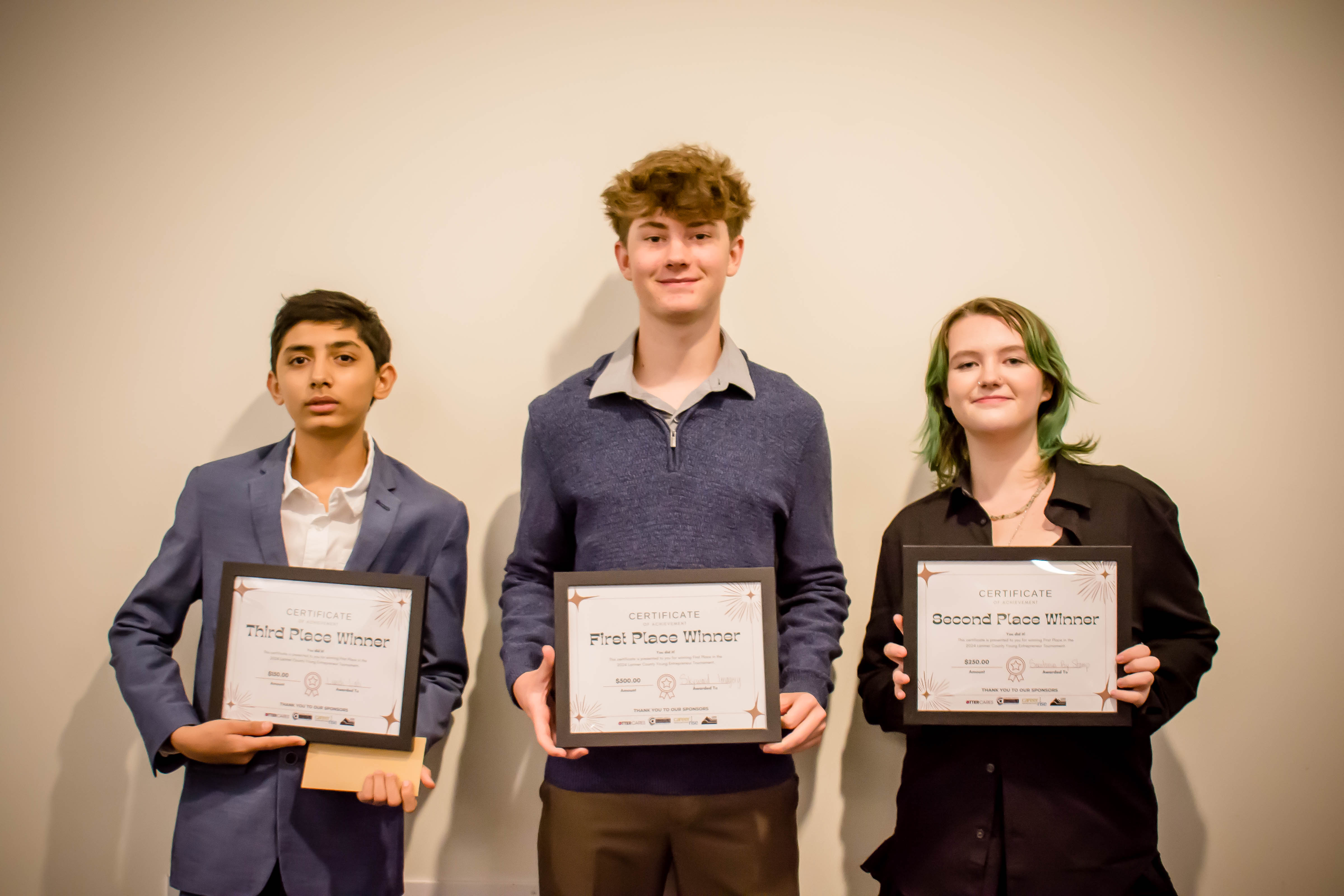 Image 2024 Young Entrepreneur Tournament Top 3 Business Winners: Skyward Imagery, Serotonin by Stamp, Lunch Lab