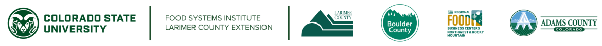 Colorado State University Food Systems Institute, Larimer County Extension, Larimer County, Boulder County, USDA Regional Food Business Centers Northwest & Rocky Mountain, Adams County