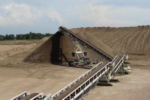 Strang Pit Crusher stockpile