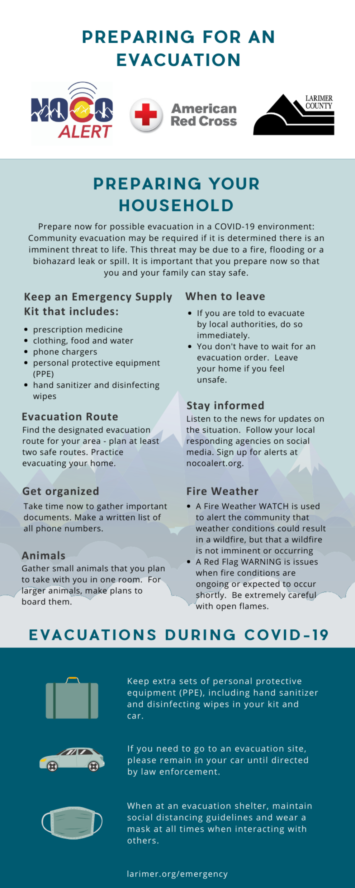 Evacuation Tips with COVID