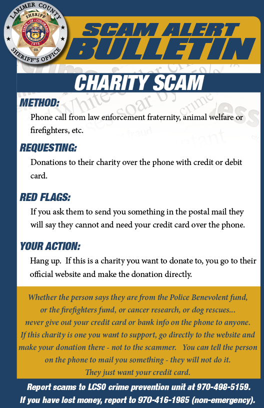 Charity scam alert