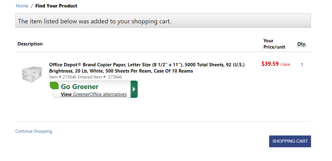 Look for the Go Greener label