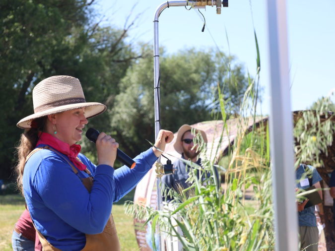 Rain simulator at Soil Health Demo Day